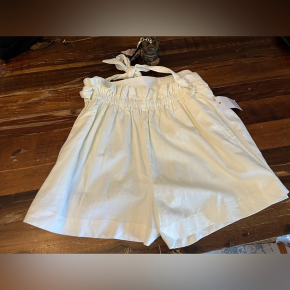 NWT Ophelia Roe linen blend ivory high waist with pockets - Picture 4 of 4